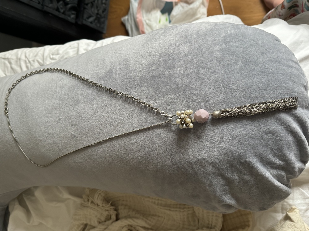 Altar’d State silver Lavender tassel necklace
